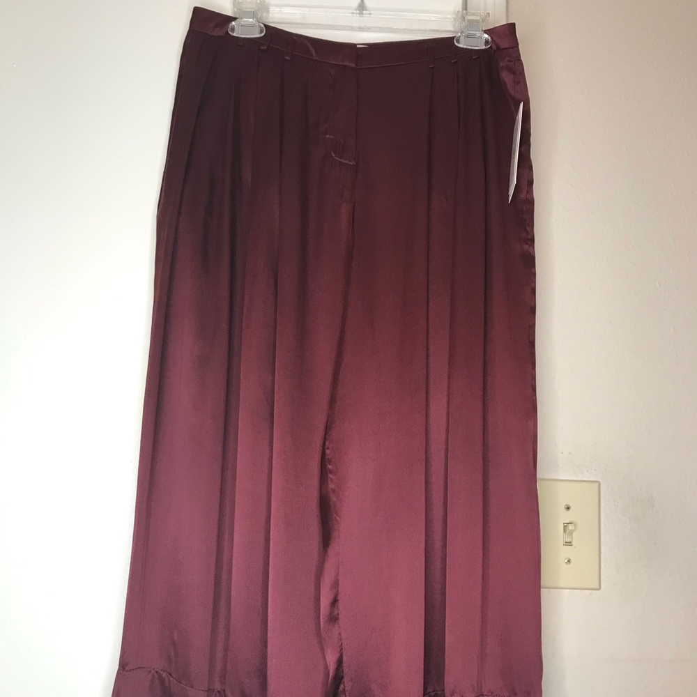 Robert Rodriguez 100% silk wide leg pants
